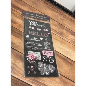 MICHAELS 348867 Chipboard Sticker Set You Rock Hello Love Crafting Embellishment